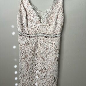 REVOLVE Elegant Lace Midi Dress in White